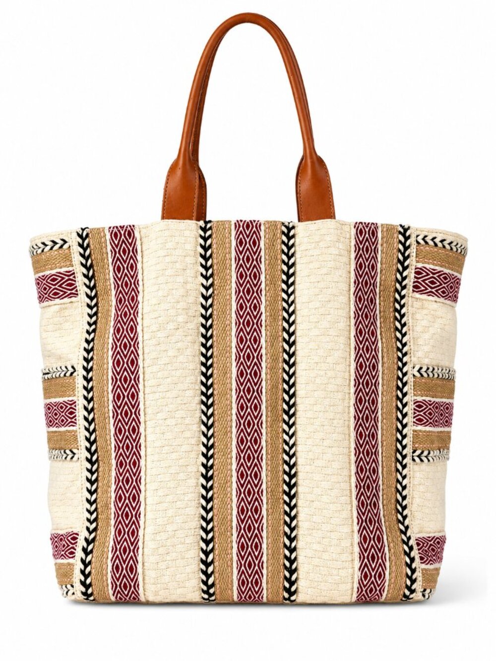 Lucky Brand Boho Tote 🤍 Woven Tribal Stripe Shoulder Bag